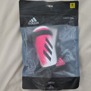 Brand New Adidas X Match Junior Shin Guards In Pink, Black & White